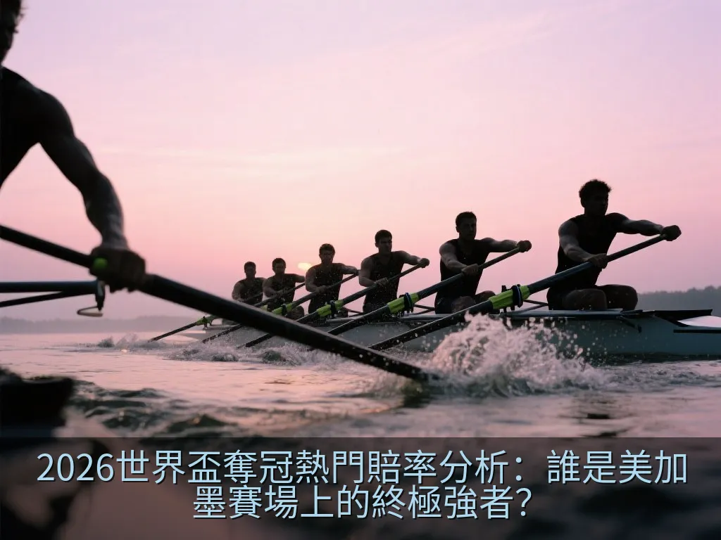黃昏時分燈光璀璨的現代化足球場,象徵世界盃的榮耀殿堂